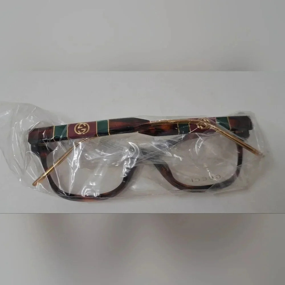 NWT Gucci Women's Eye Glasses  Frames Cat Eye Dark Havana Gold GG0600O 54-18-140 - Picture 6 of 16